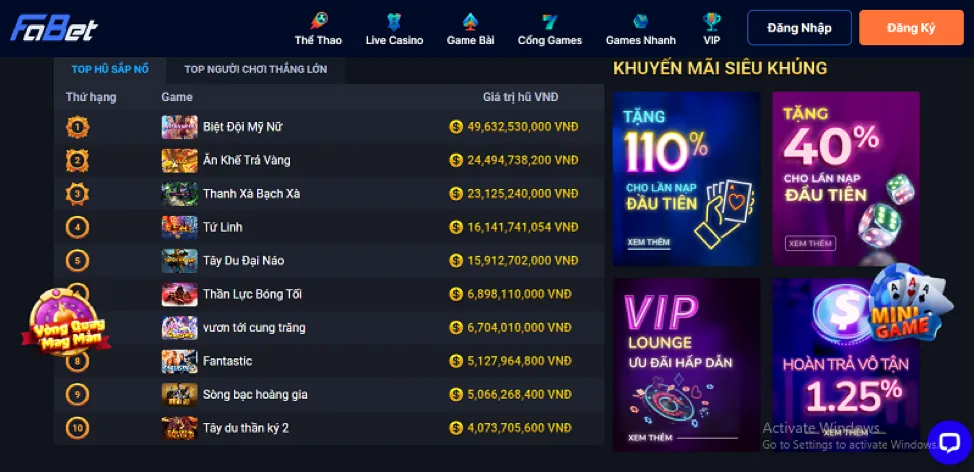 Giao diện ứng dụng 98win Game Bài trên máy tính